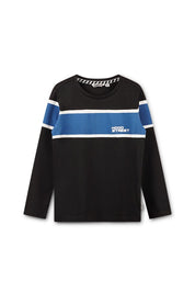Longsleeve zwart met cut and sew