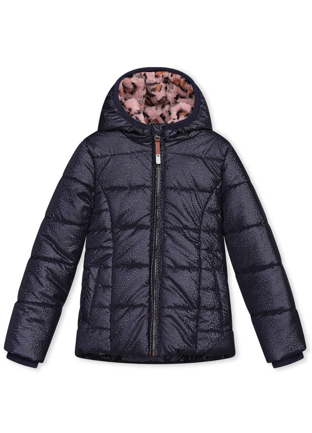 Padded jacket with shiny effect