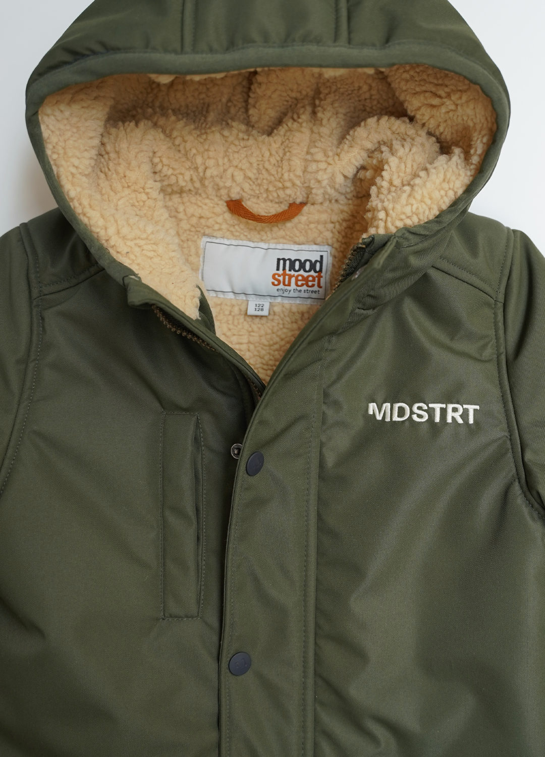 Parka in effen kleur groen