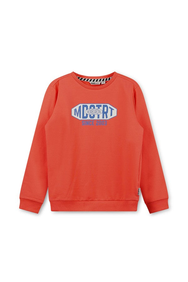 Rode sweater met print