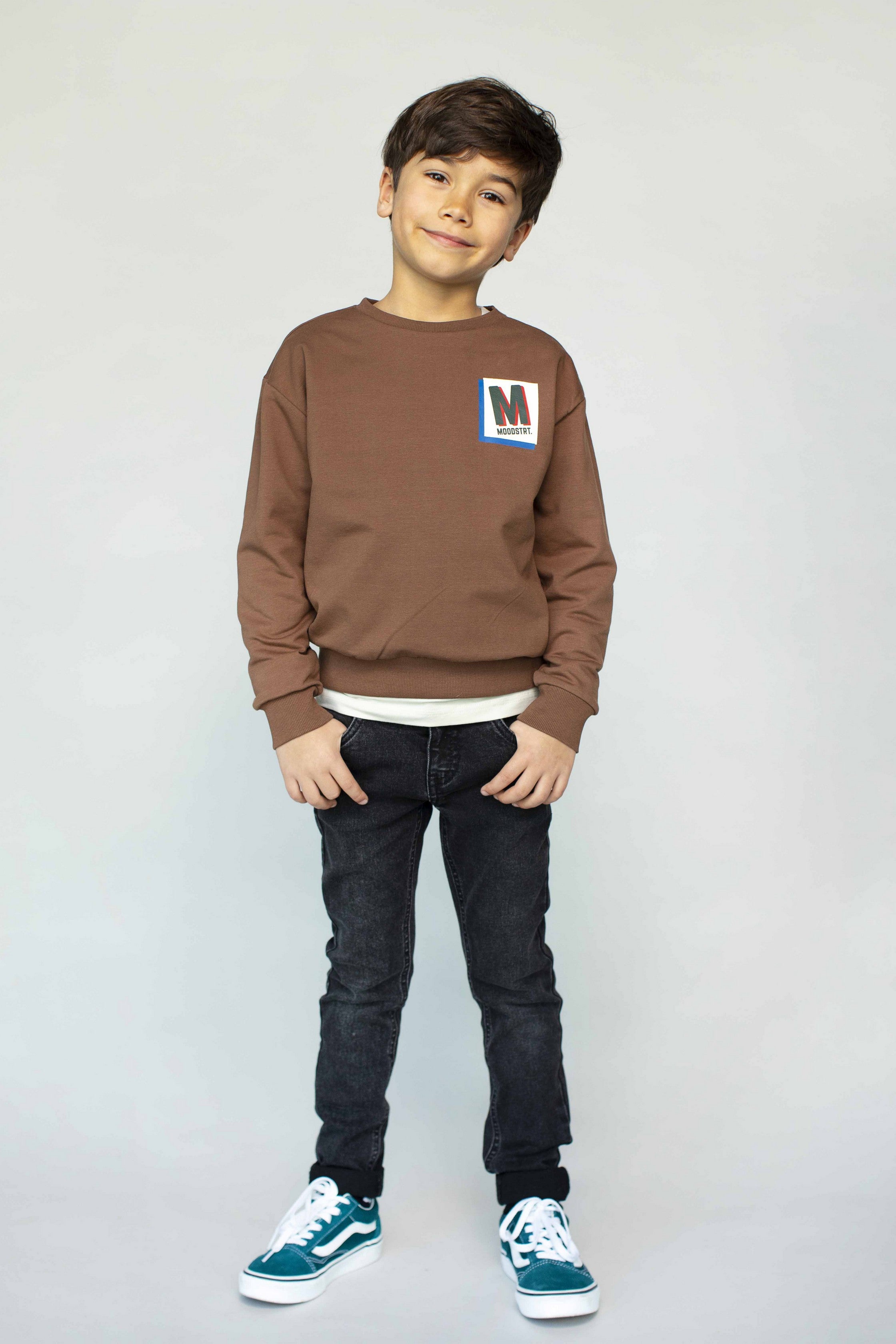 Sweater brown print front and back