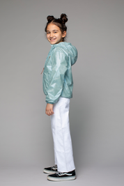 Girls Jacket Hood Light Blue