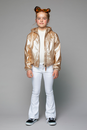 Girls Jacket Hood Champagne