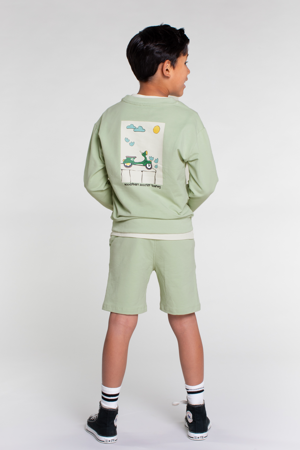 Boys sweat short misty green