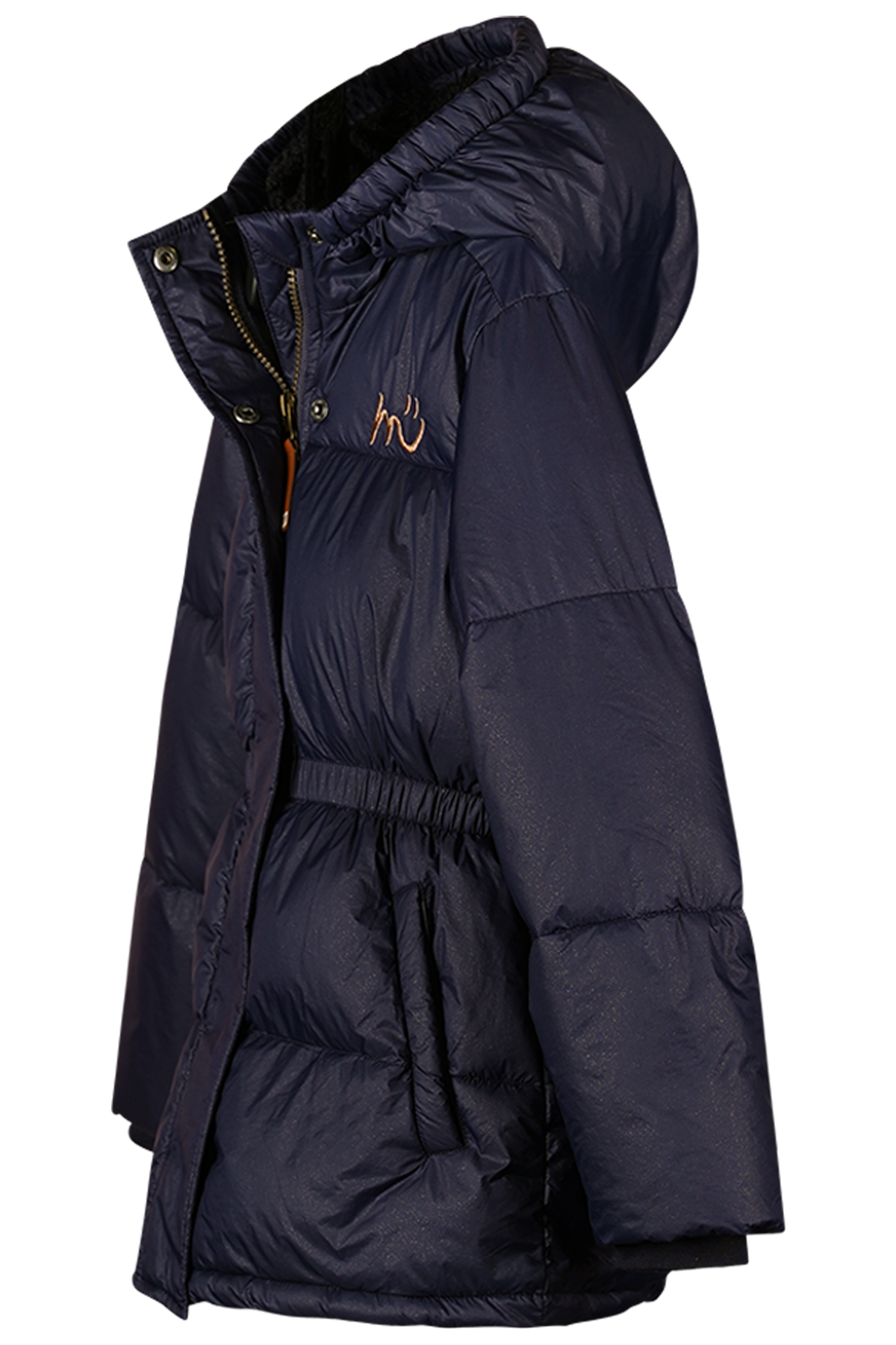 JUNA puffer met glitterstof navy