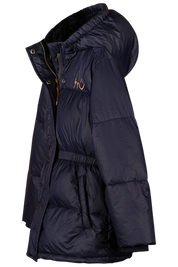 JUNA puffer met glitterstof navy