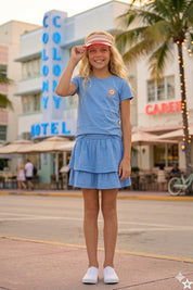 ROMEE Miami-blauer Stufenrock