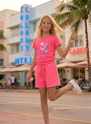 SISLEY rosa Blumen-T-Shirt