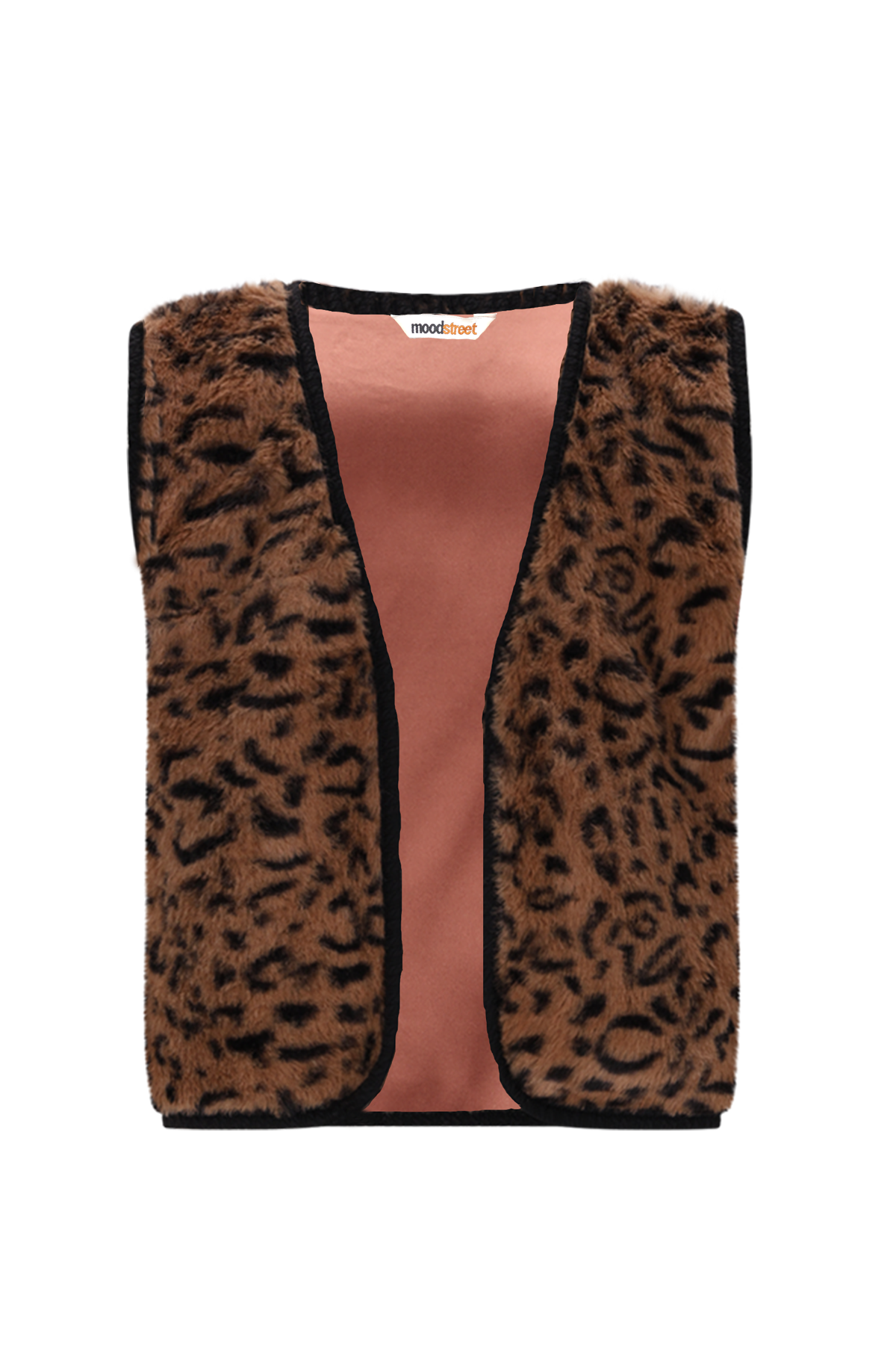 VAJEN furry gilet -luipaard-