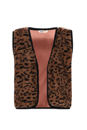 VAJEN furry gilet -luipaard-