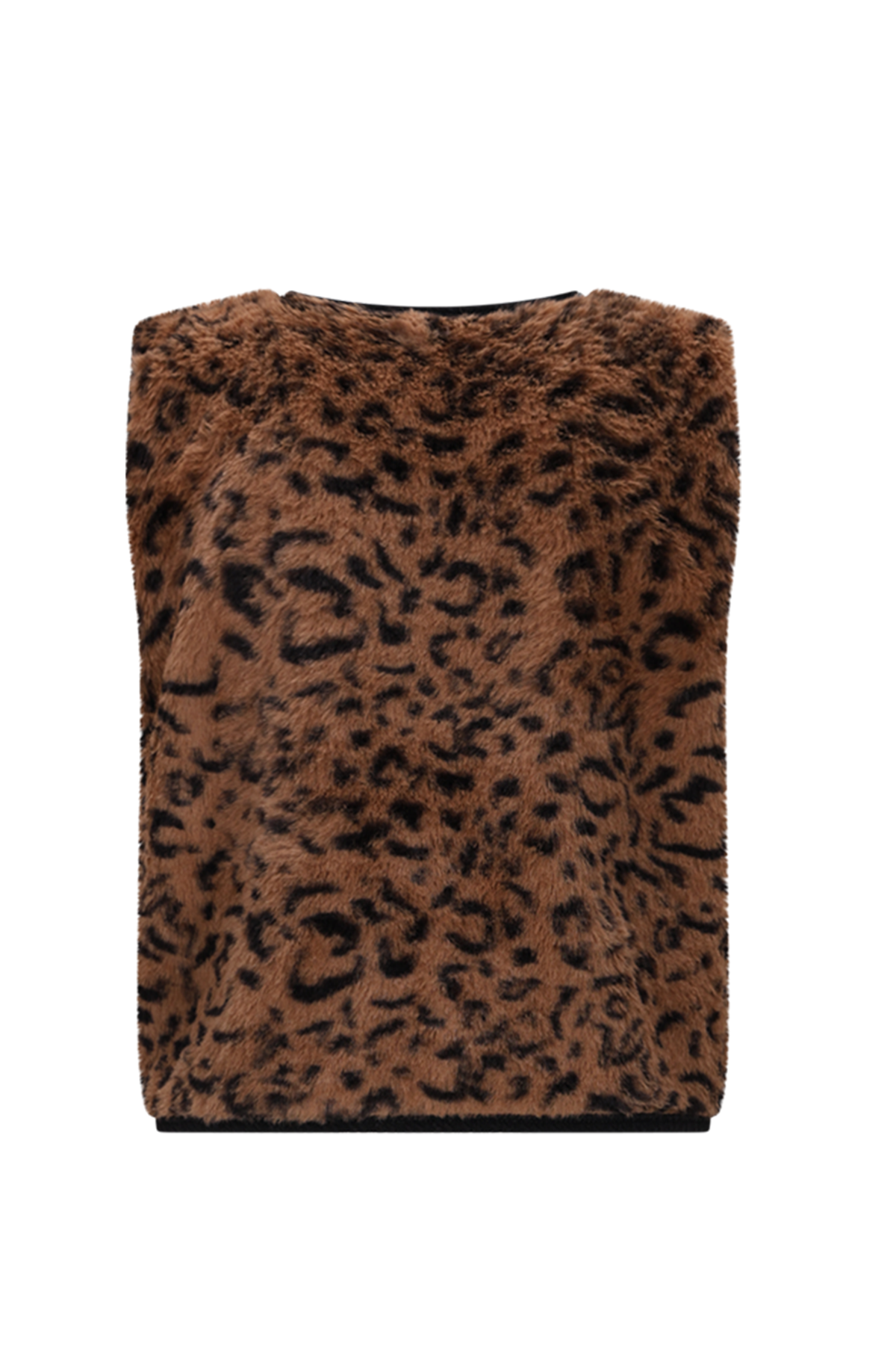 VAJEN furry gilet -luipaard-