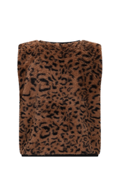 VAJEN furry gilet -luipaard-