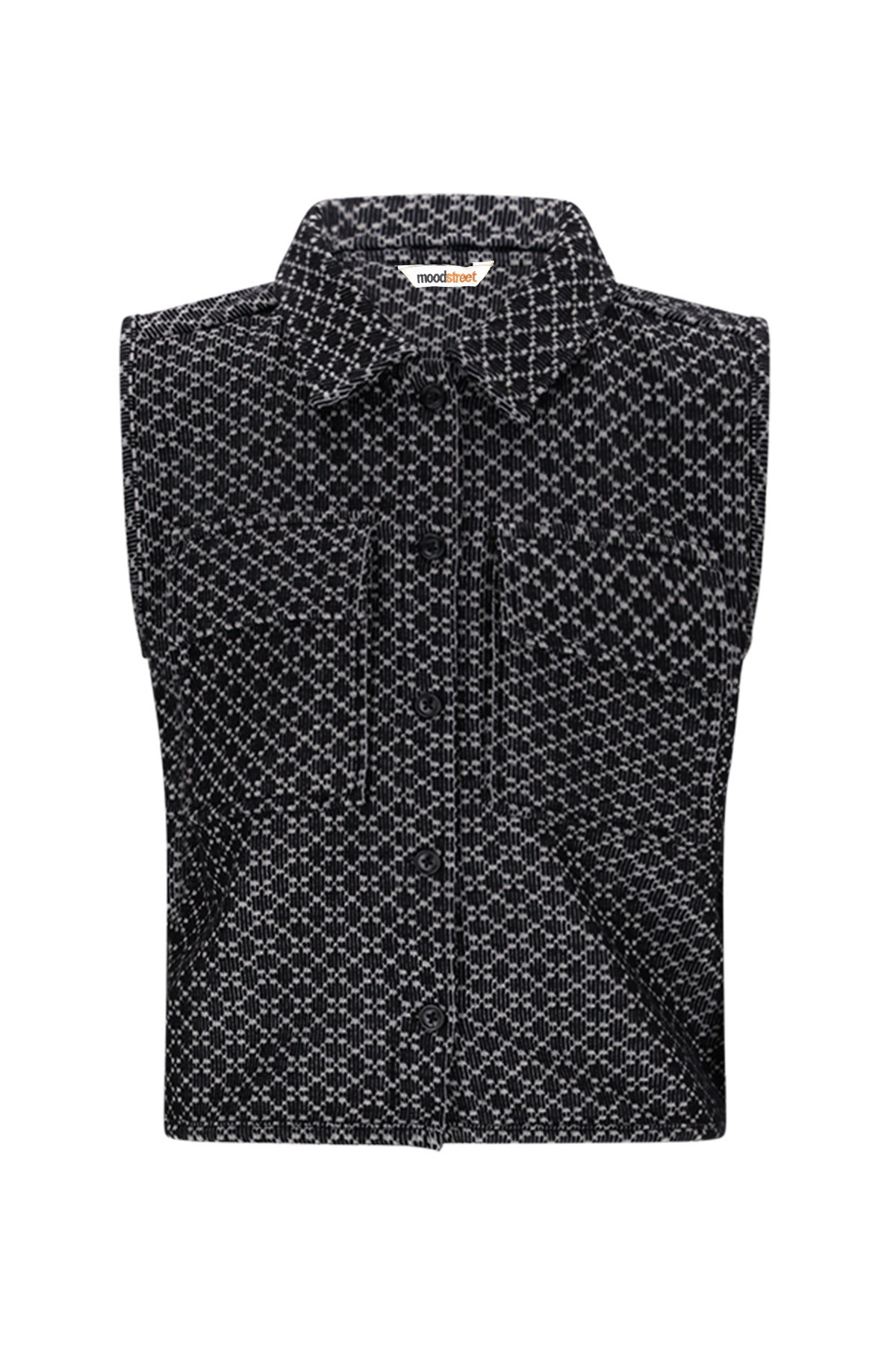 VINA jacquard gilet -zwart-
