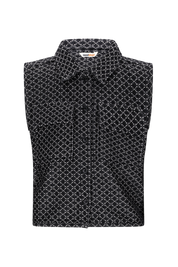 VINA jacquard gilet -zwart-