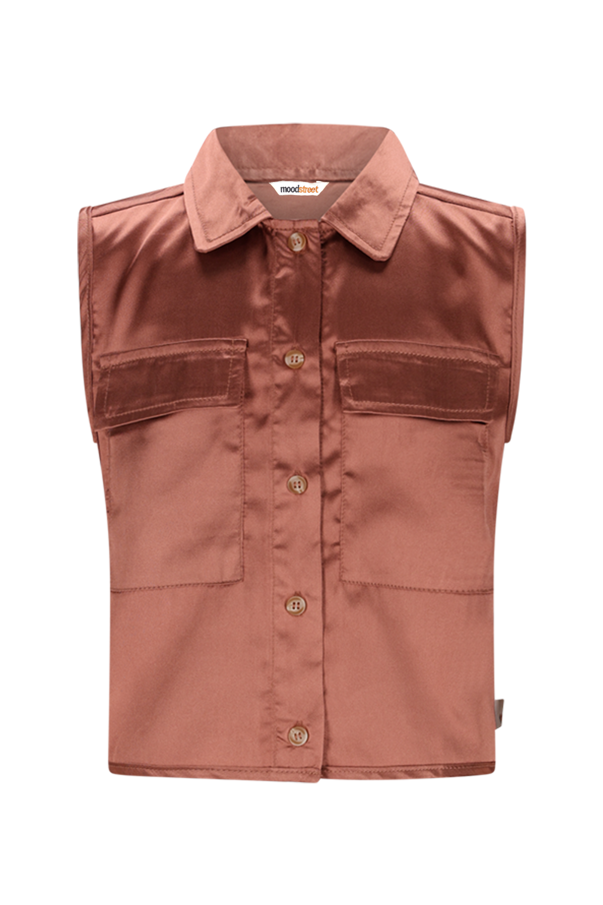 VINA satijnen gilet -hazelnoot-