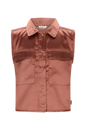 VINA satijnen gilet -hazelnoot-