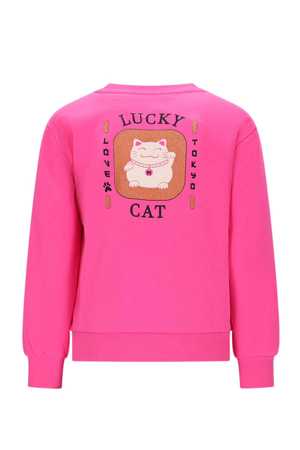 SKY Lucky Cat sweater -neon roze-