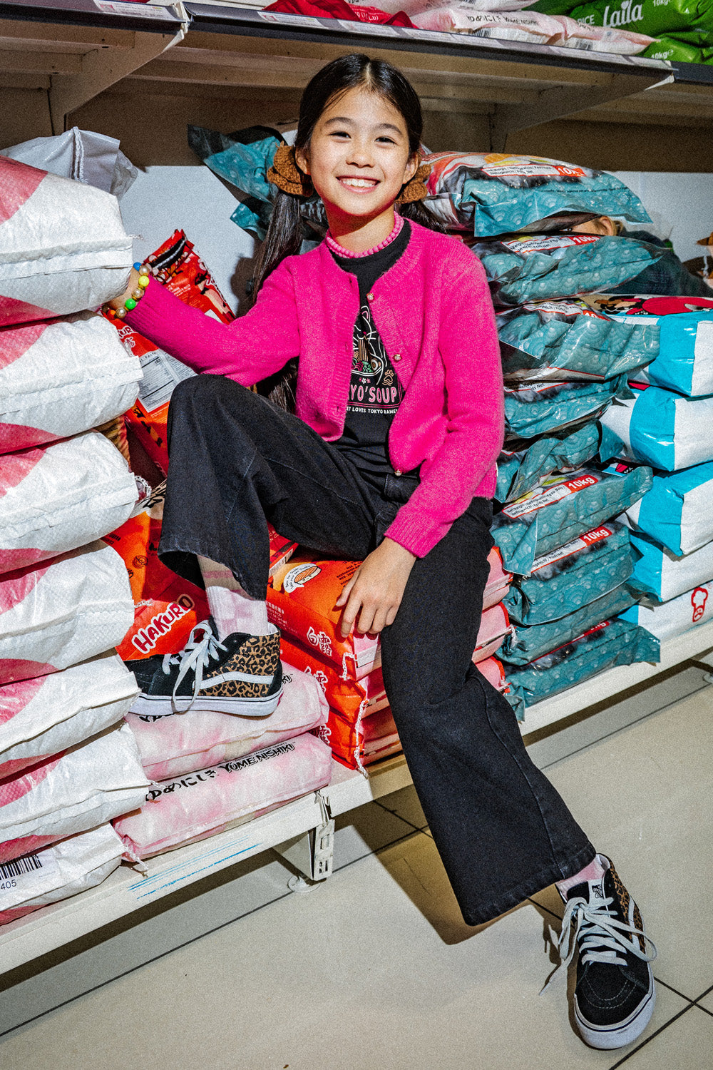 VIVA gebreid vestje -neon roze-