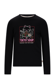 LILLY lucky Cat longsleeve -zwart-