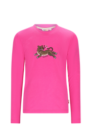 LILLY glitterprint longsleeve -neon roze-
