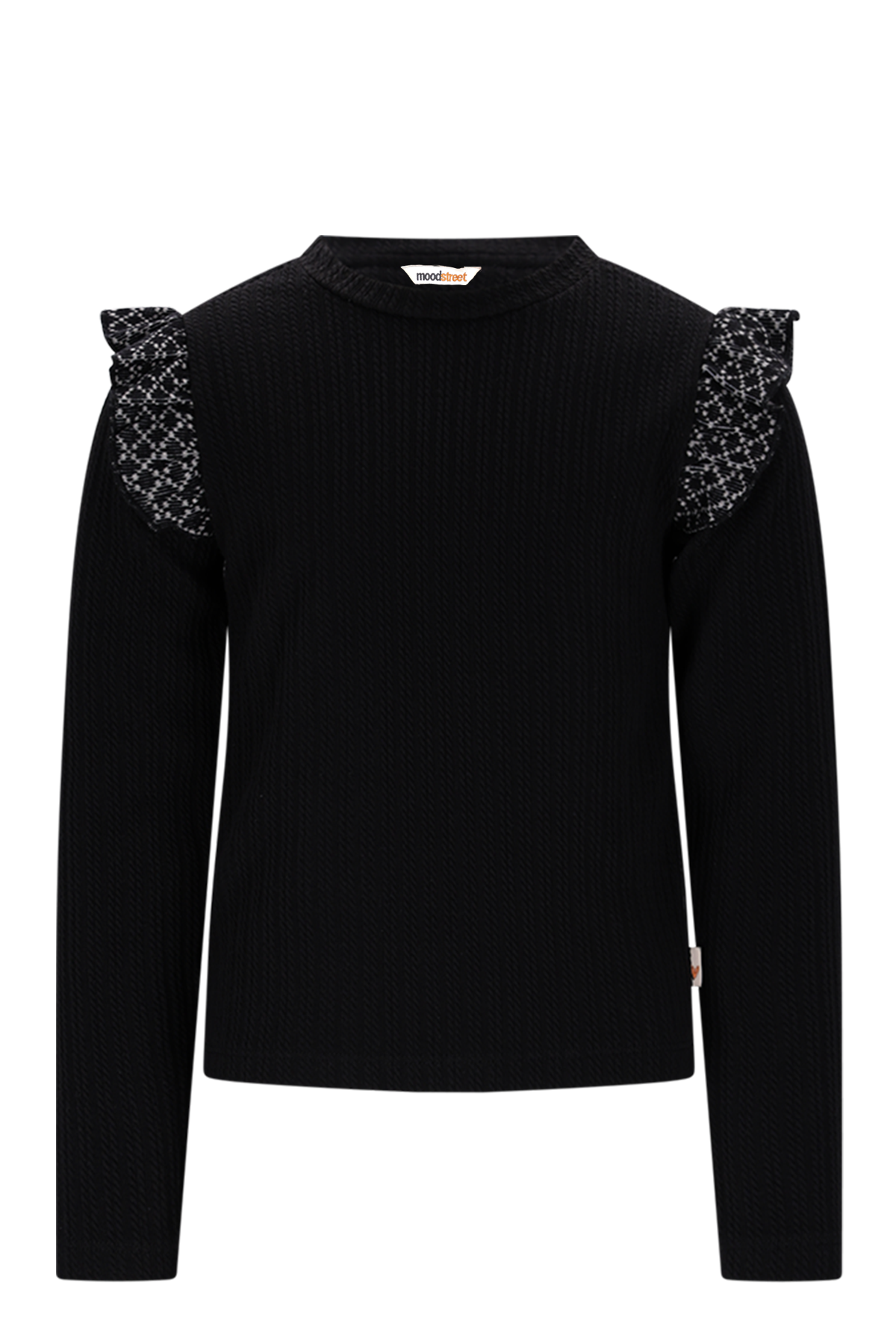 SENNA ruffle top -zwart-