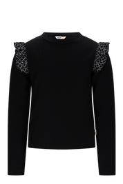 SENNA ruffle top -zwart-