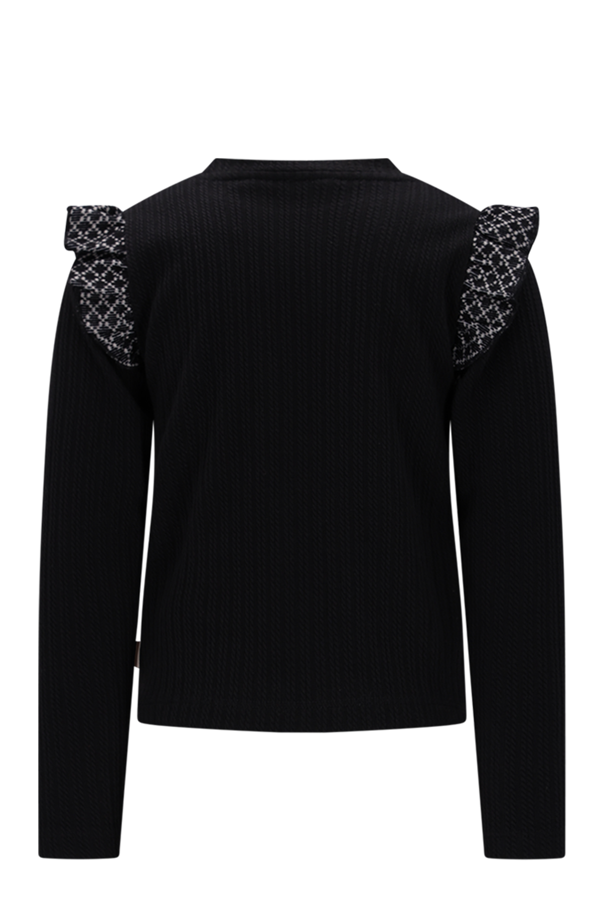 SENNA ruffle top -zwart-