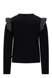 SENNA ruffle top -zwart-