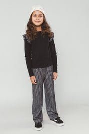 BELLE jacquard pants -zwart-