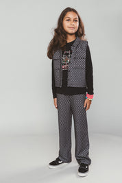BELLE jacquard pants -zwart-