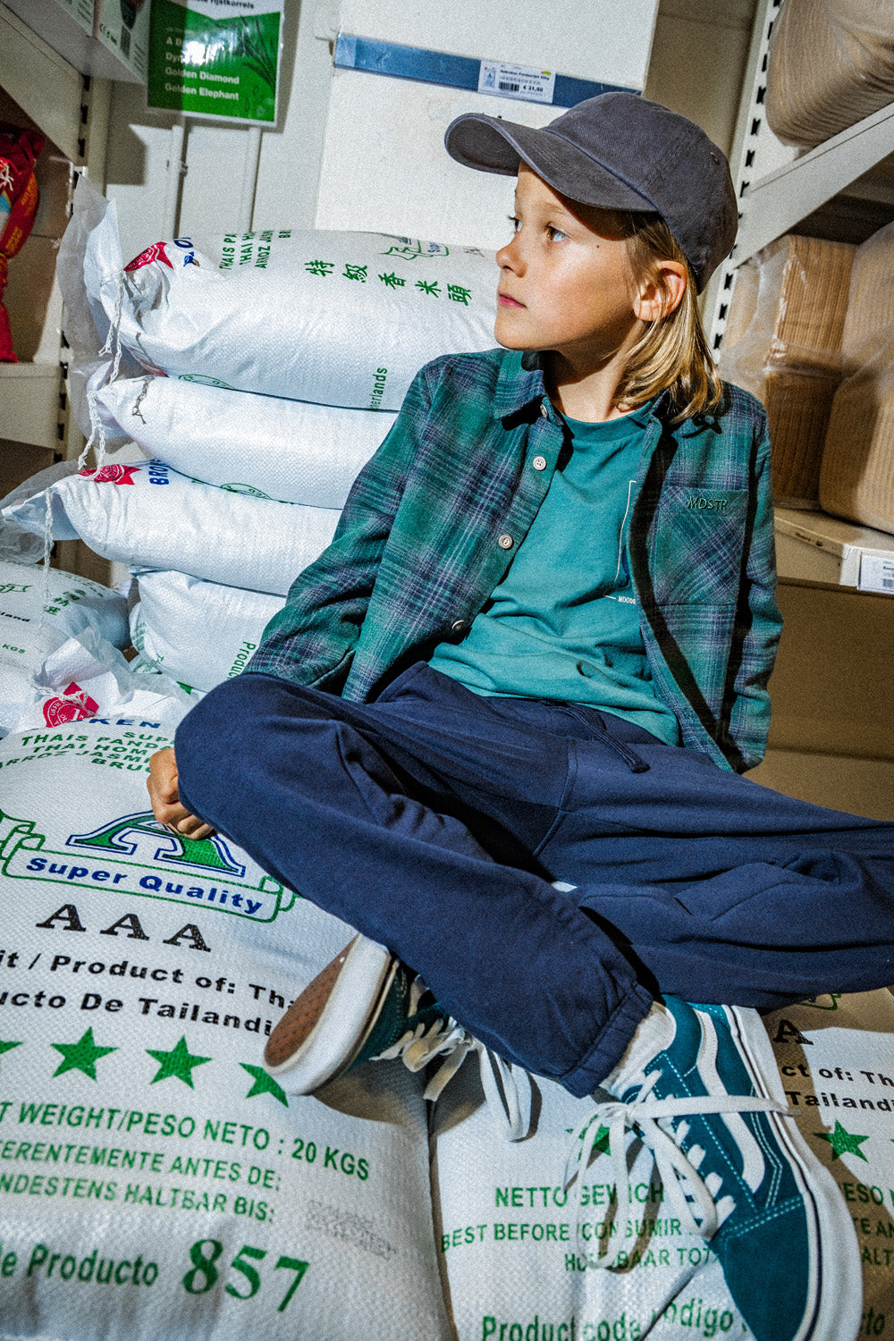 OLIVER geruit shirt -groen-
