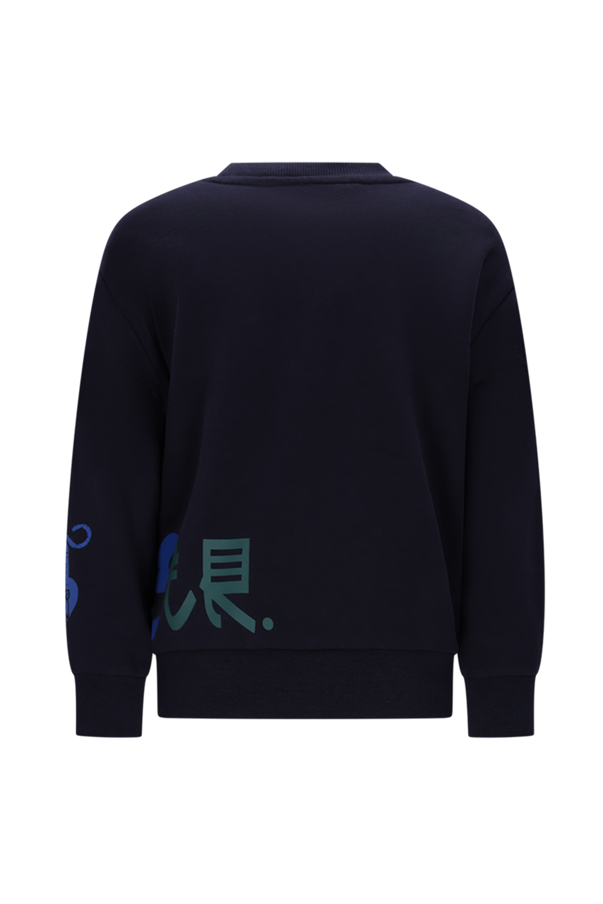 SIMON side print sweater -blauw-