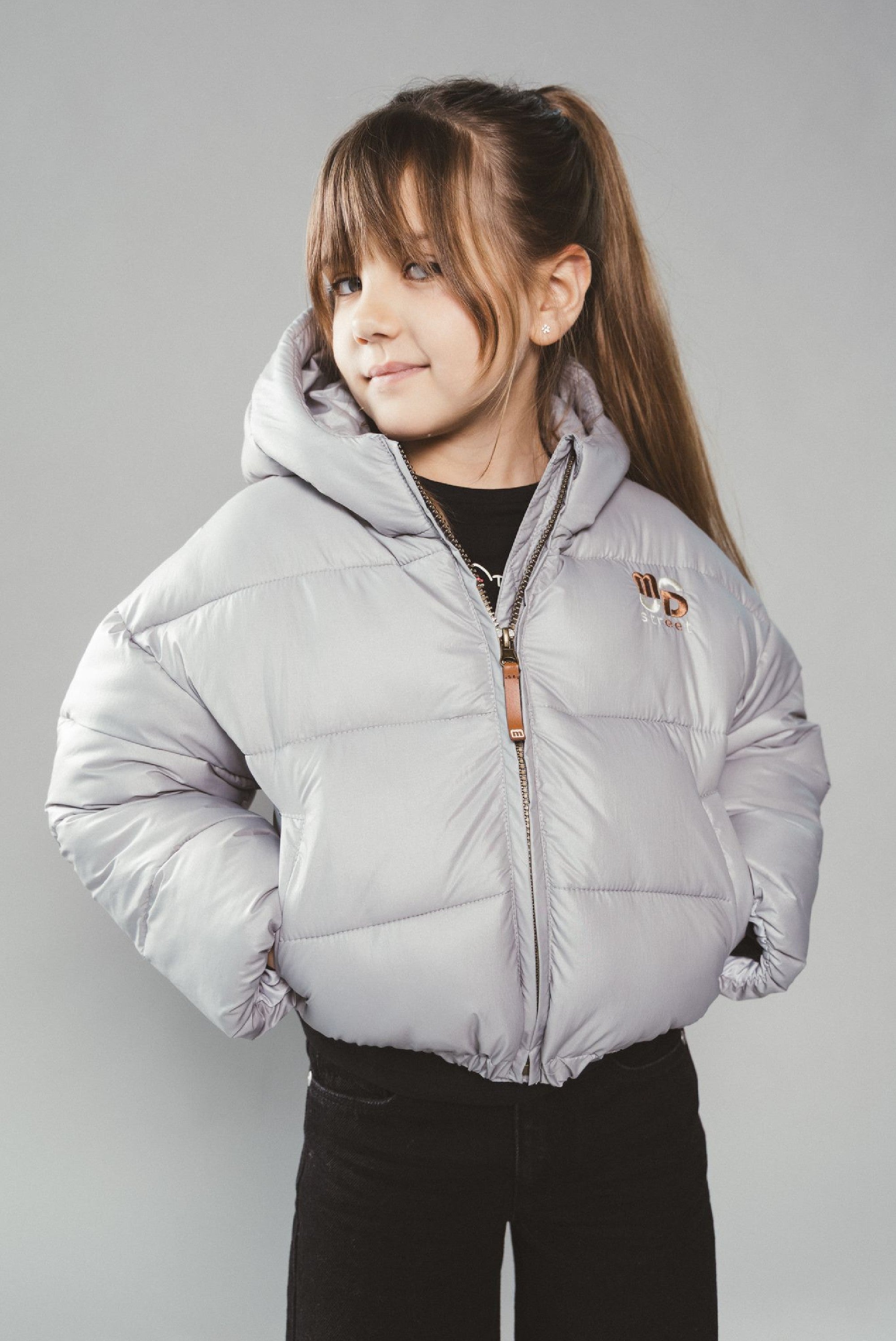 JOYA cropped bomber - Silver