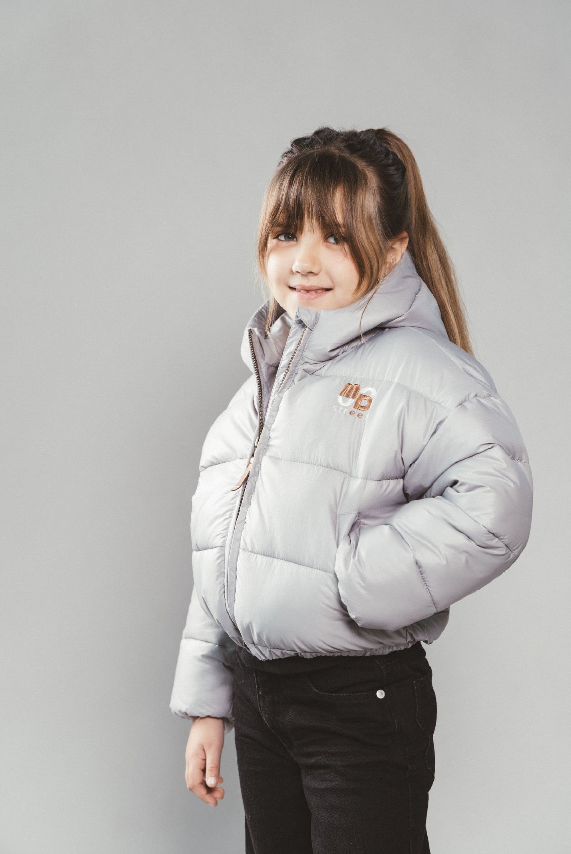 JOYA cropped bomber - Silver