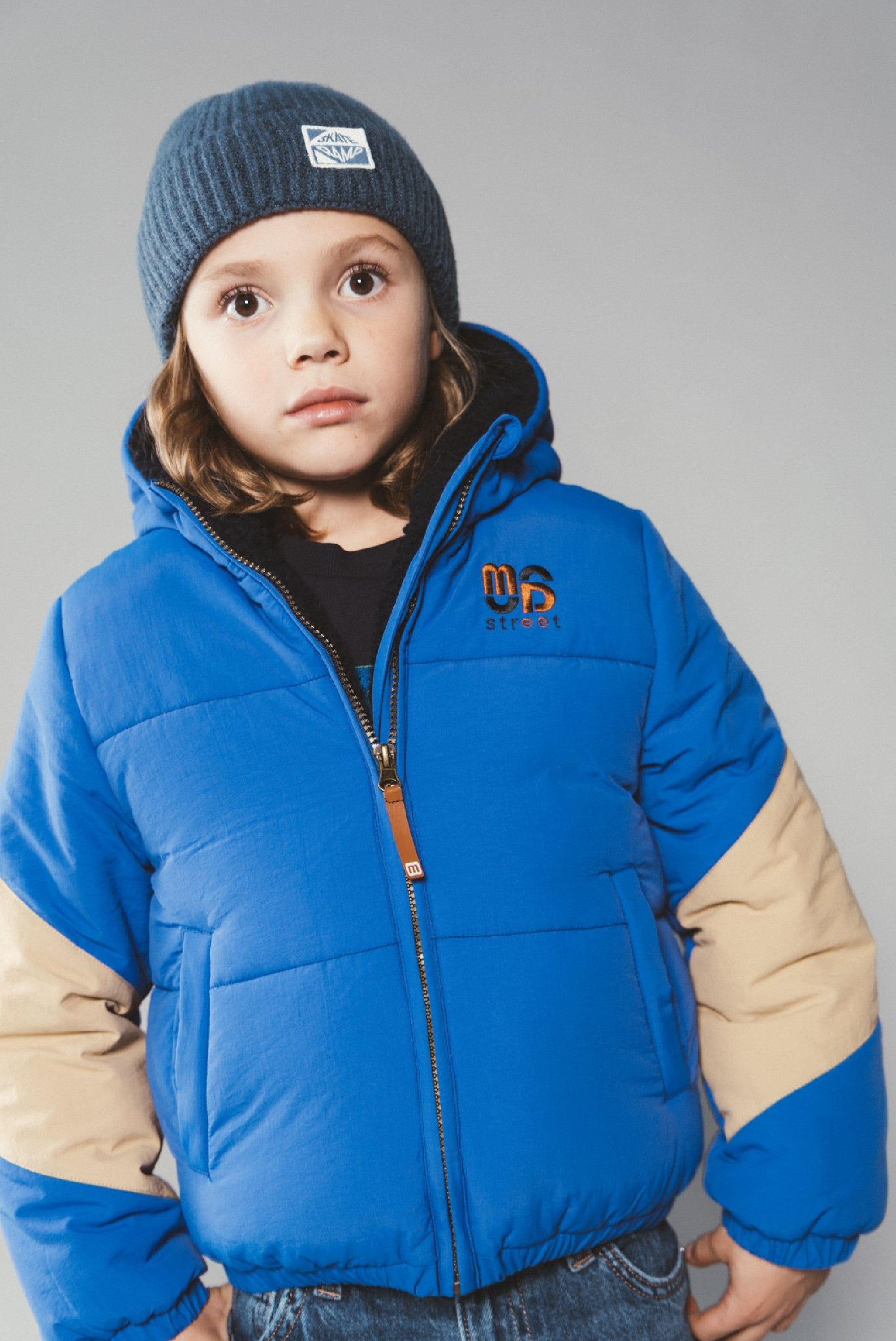 JULES multi-colour bomber - Sporty Blue