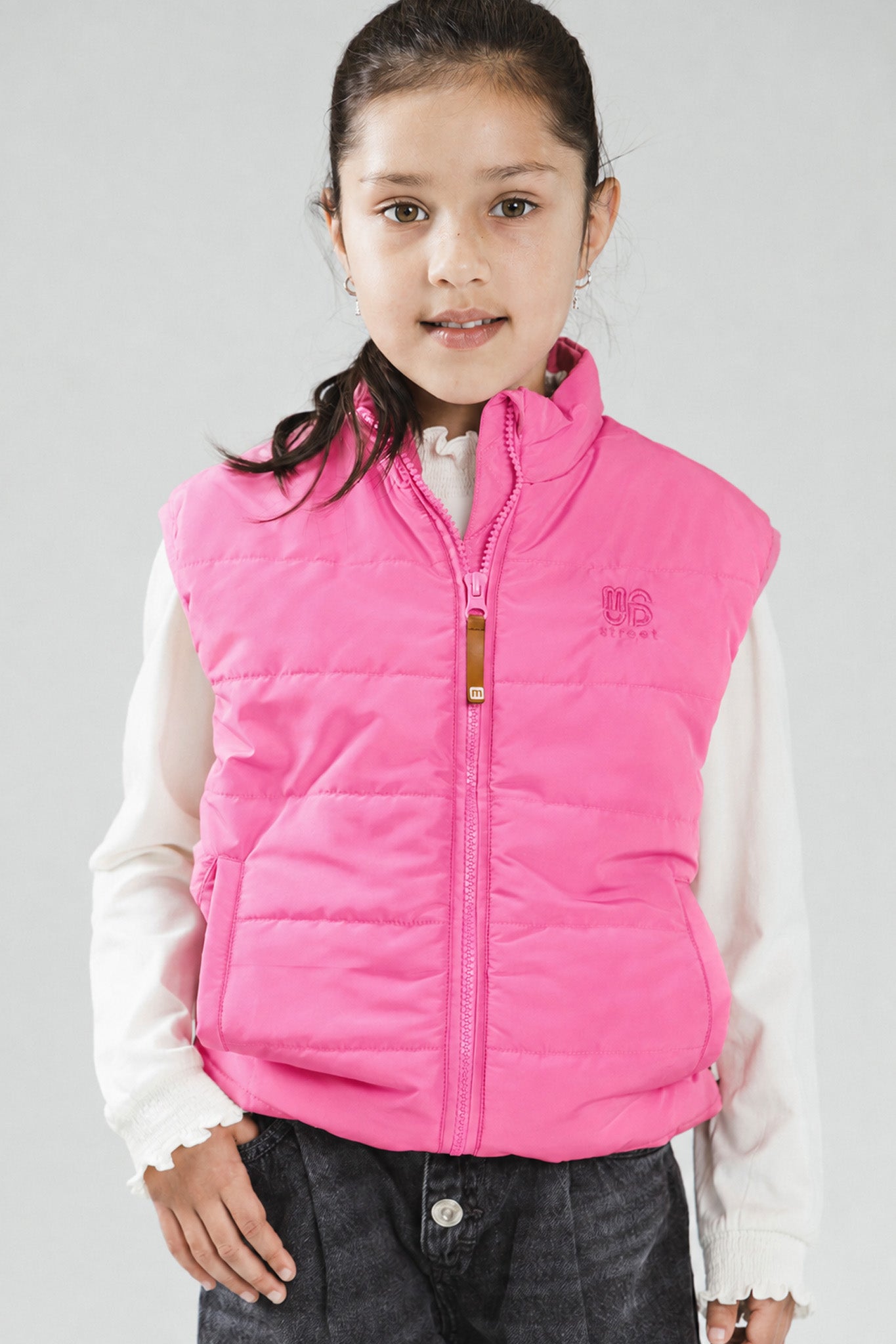 JO licht gewatteerde bodywarmer Roze