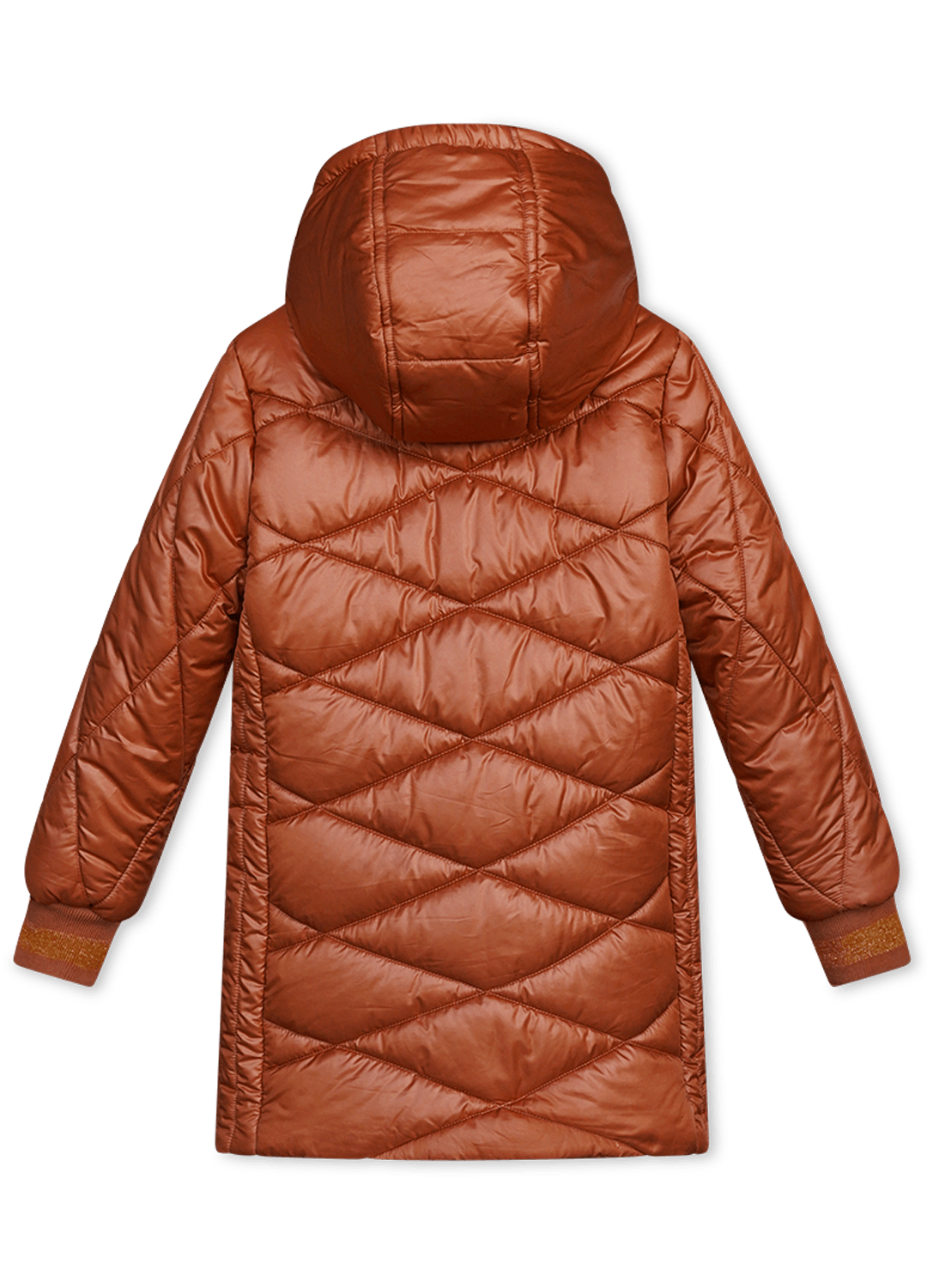 Lange puffer jas met effect in 💜