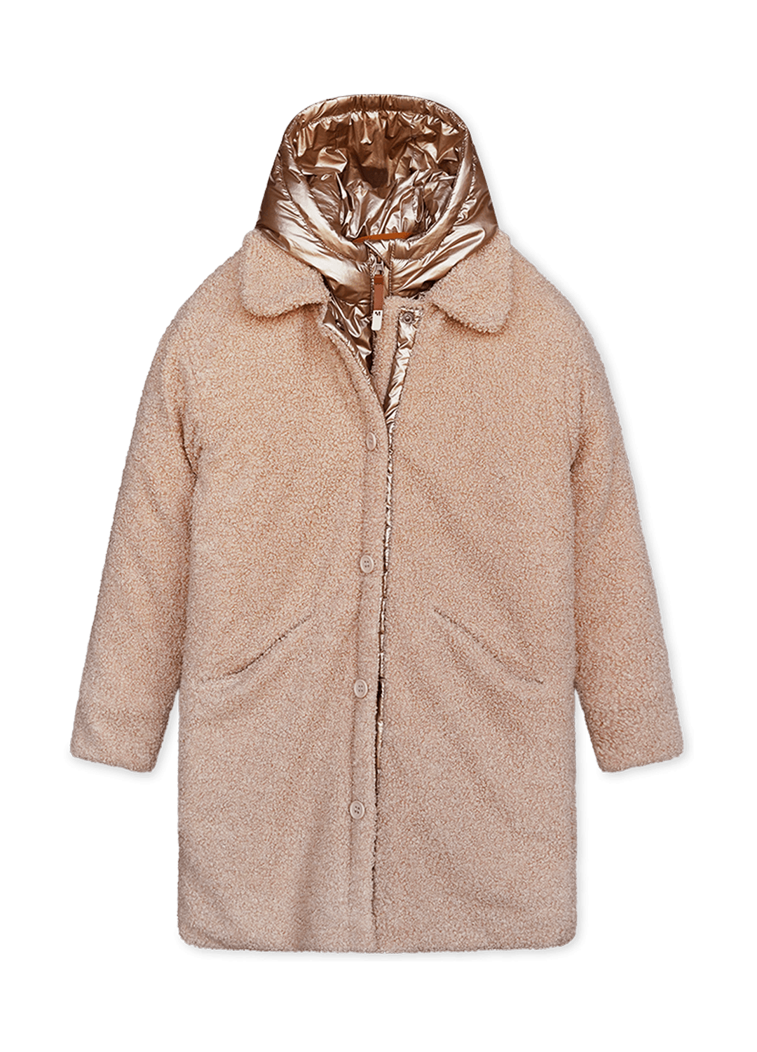 Teddy coat with deals hood